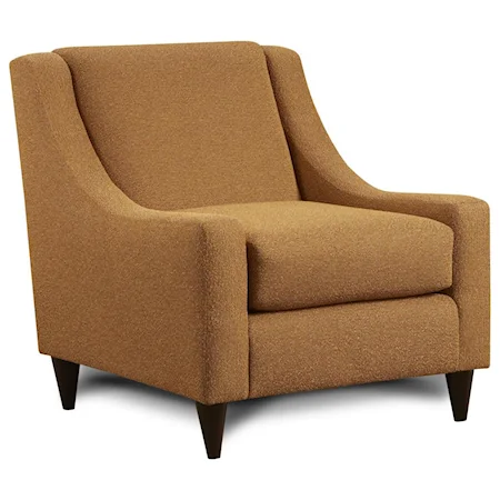 Accent Chair with Sloping Track Arms & Mid-Century Modern Feet